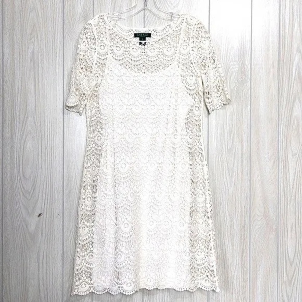 Ralph Lauren Crochet Dress Size Small Petite